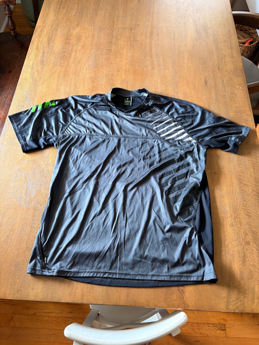 Specialized Black Cycling Jersey with Subtle White Striping
